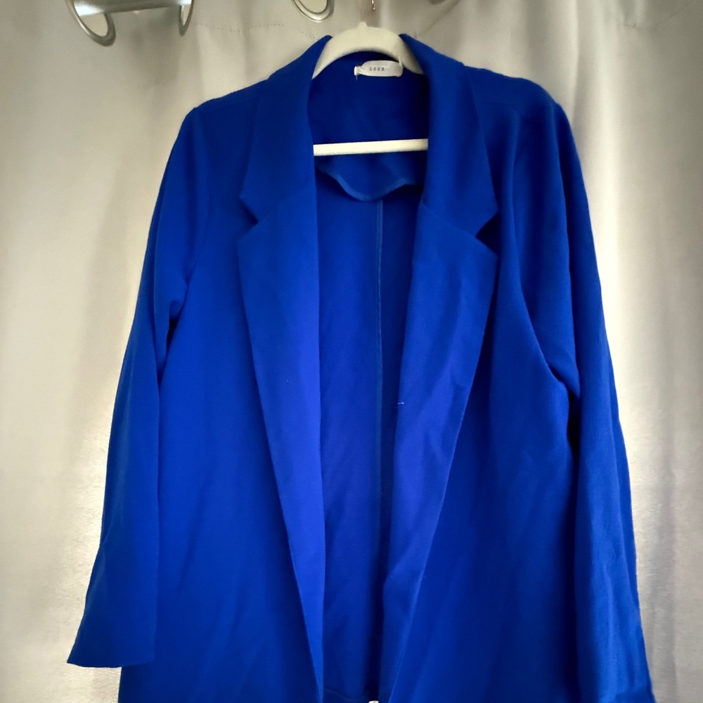 Lush Oversized Open Blazer - Cobalt Blue, Size L